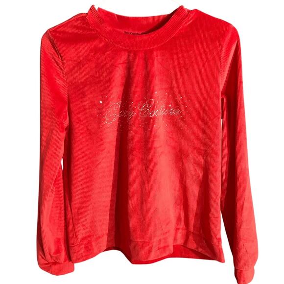 Juicy Couture Girls Size S Long Sleeve Top – Velour, Rhinestone Logo, Sleepwear - Picture 1 of 6
